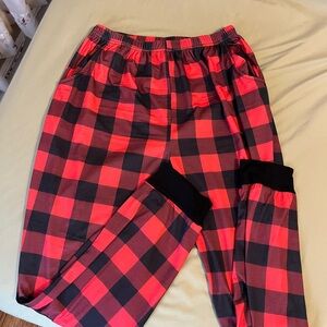Red and Black Plaid Pajama Pants